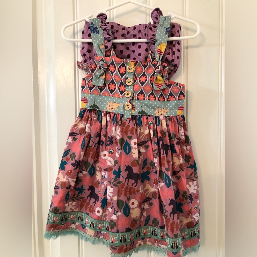 NEW Matilda Jane unicorn pinafore style dress sz 18-24 mo with bloomers